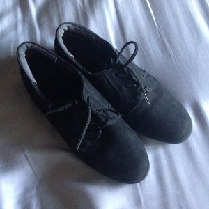 Soft Spots Black Suede Shoes