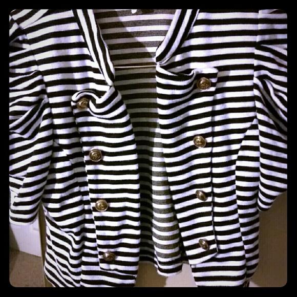 Stripped gold button vest