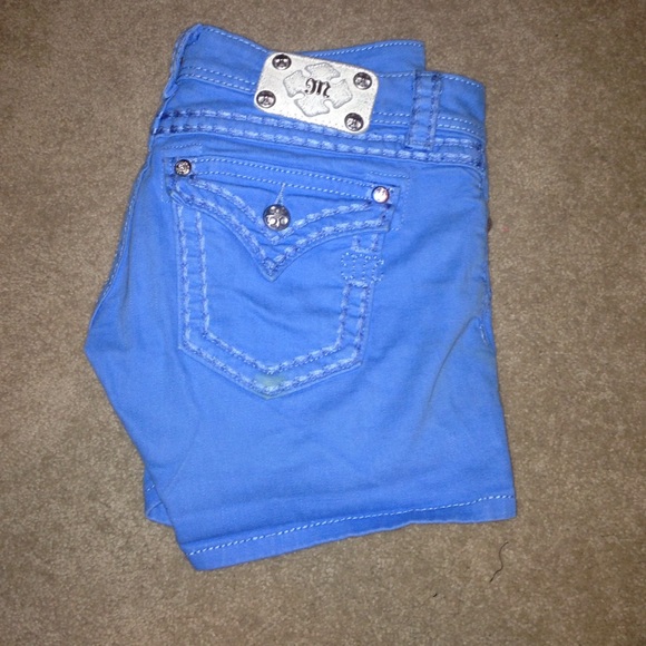 Blue Miss Me Shorts