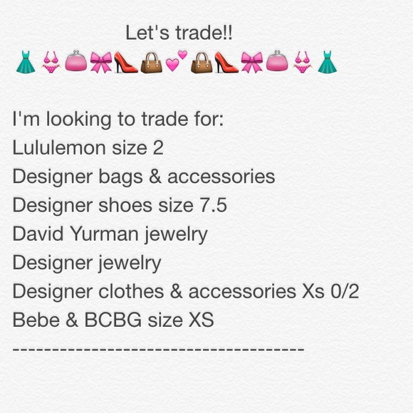 Trades welcome!!   Just ask :)