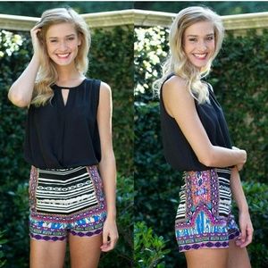 High Waist tribal print shorts