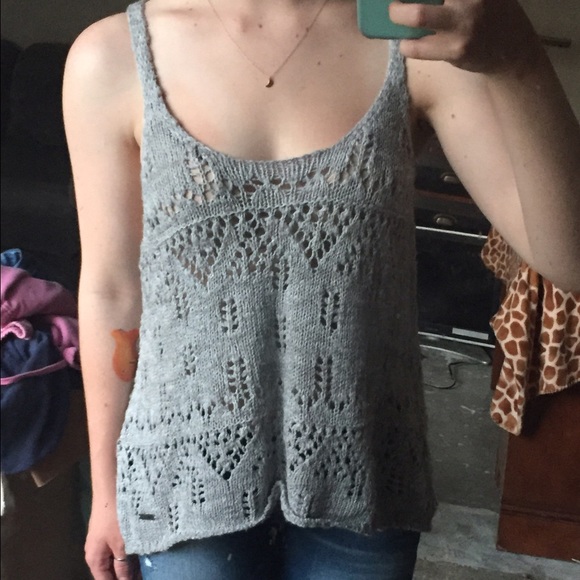 Grey knit tank top - Picture 1 of 3