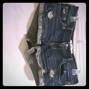 HCO distressed medium wash short shorts