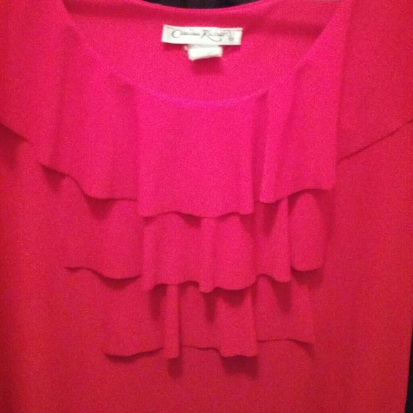 Red Ruffle Tank Dressy - Picture 2 of 2