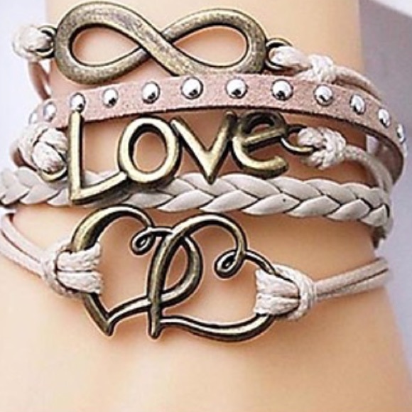 Multi-Layered Leather Braided Bracelet w/ Pendants