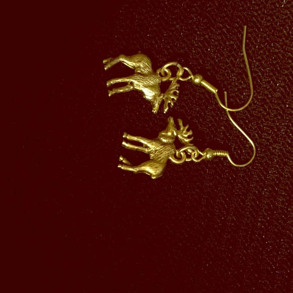 Gold plated moose earings