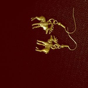 Gold plated moose earings