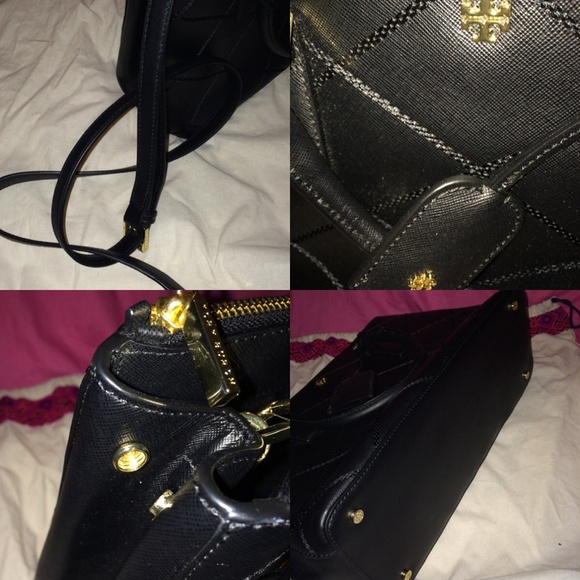 Tory Burch Robinson Stitched Mini Double-Zip Tote - Picture 2 of 4