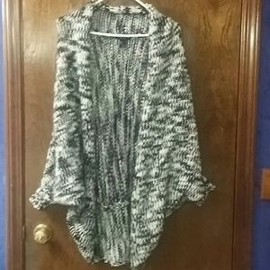 Black and white knit cardigan