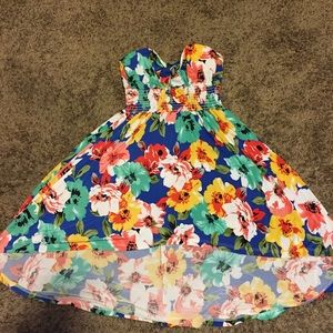 Strapless beach flower dress