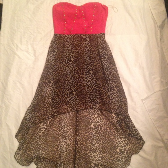 Neon Pink Cheetah High Low Dress✨Final Markdown - Picture 1 of 4