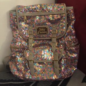 Juicy Couture sequin backpack purse