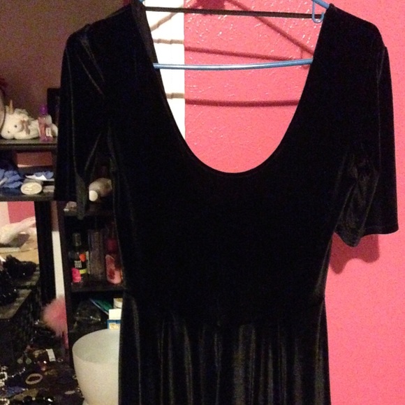 Urban outfitters black velvet skater dress NWOT