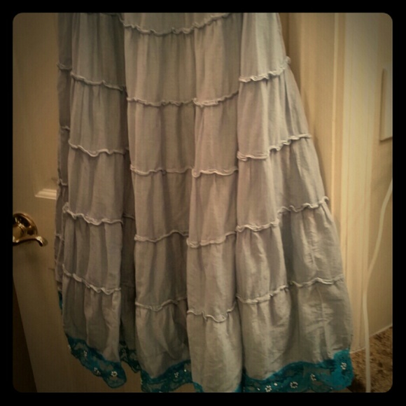 Ladies skirt, Blue with built in slip