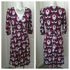 Bisou Bisou 3/4 sleeve wrap dress