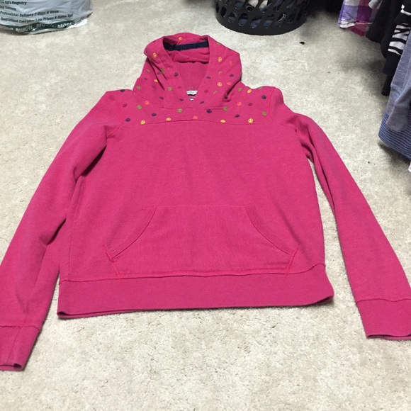 VS Pink Hooded Sweatshirt with Peace Signs