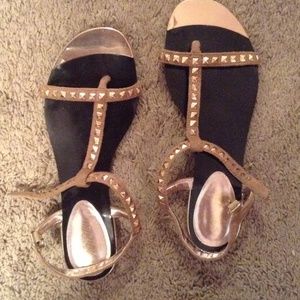 Gold studded sandals