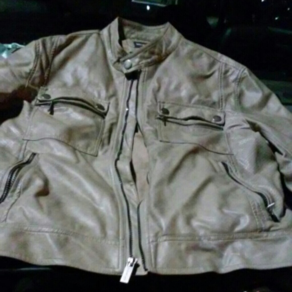 Leather bomber jacket