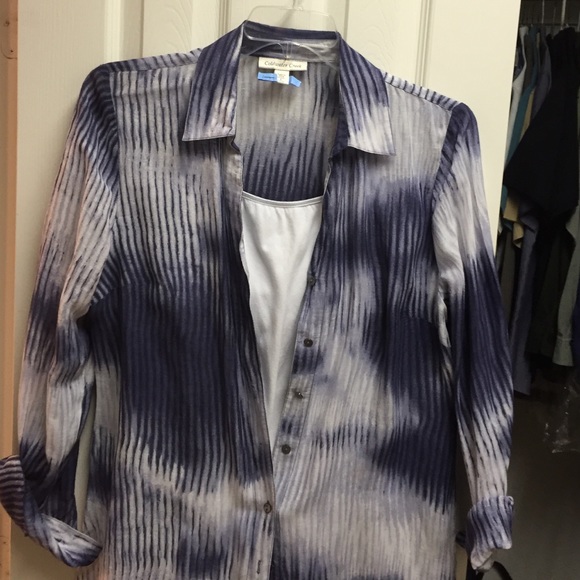 Coldwater Creek semi sheer linen type shirt