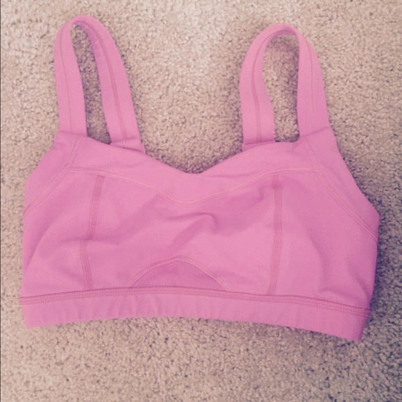 Pink Lululemon sports bra