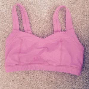 Pink Lululemon sports bra