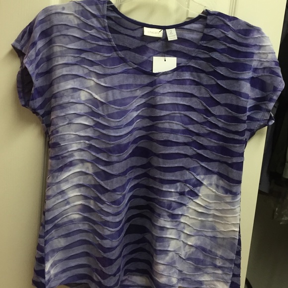 Chicos purple/white shirt sleeve top