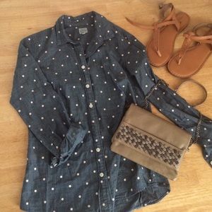 J crew "the perfect shirt" in chambray