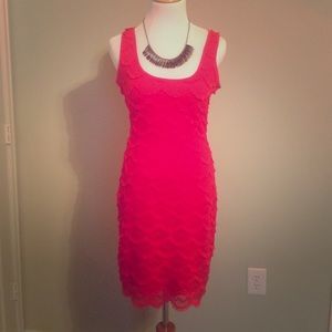 Red lace Calvin Klein cocktail dress