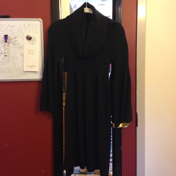 Cowl neck sweater dress