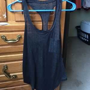 Black lululemon racer back tank top size 4