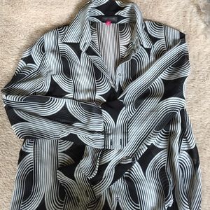 Great black and white blouse