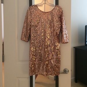 Forever 21 rose gold sequin dress