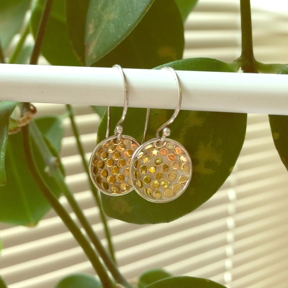 925 sterling Silver 18K Gold Plated earrings - Picture 1 of 2