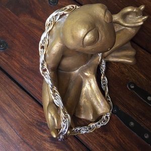 Silver and golden color links belt