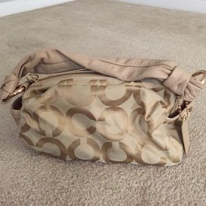 Coach khaki op art medium handbag