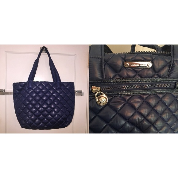 NWOT MK Lg Sadie Quilted Nylon Tote & Cosmetic Bag - Picture 2 of 4