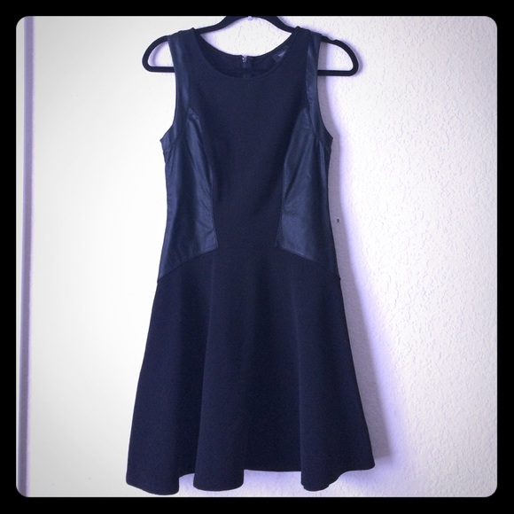 Little Black Dress with Leather accents