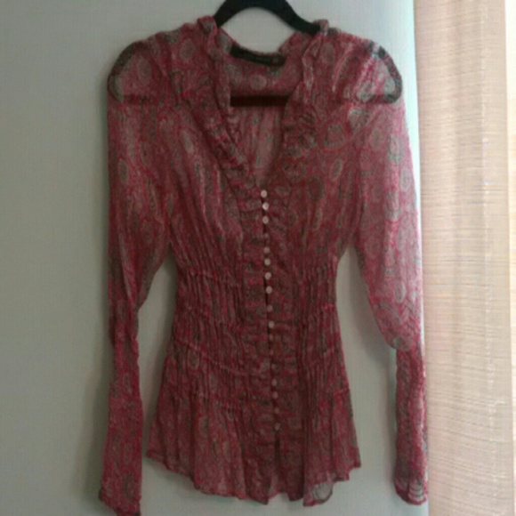 zara silk blouse