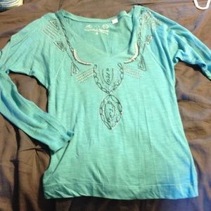 Long sleeve bling knot shirt