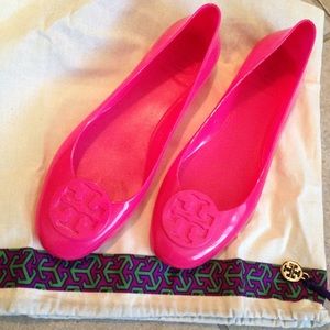 Tory Burch hot pink jelly flats