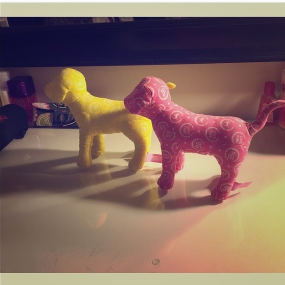 YELLOW vs pink dog!