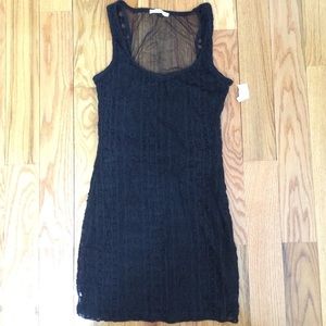 Black mess bodycon dress