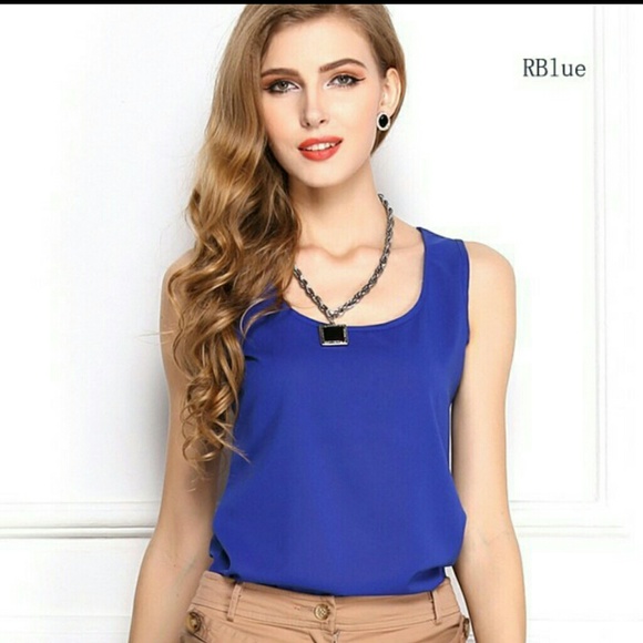 Royal blue sheer shirt