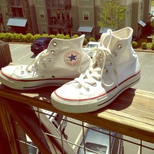 White high-top converse