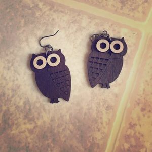 Wood Owl Earrings!!!