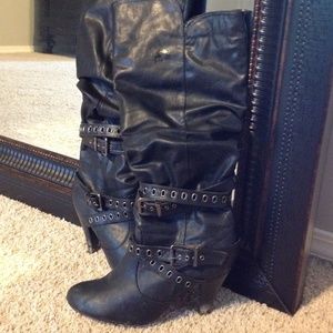 Faux leather boots