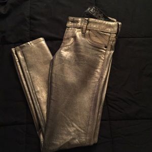 Express metallic gold and black jeans