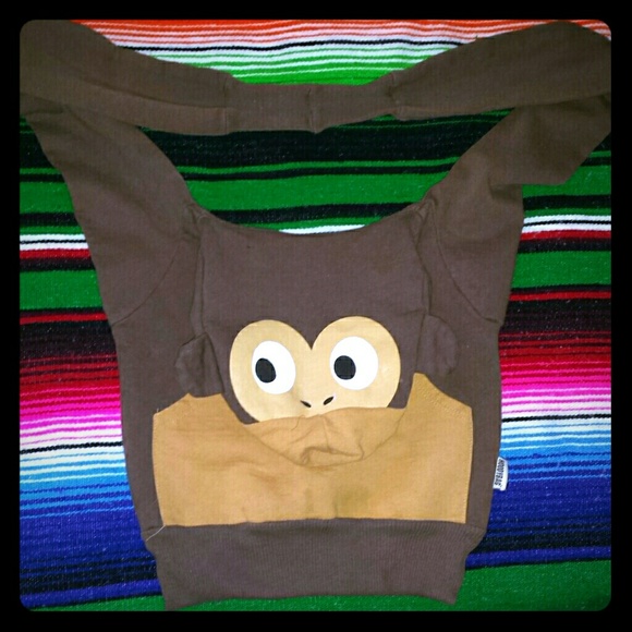 Monkey hoodie cross body purse