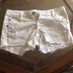 Rue 21 white ripped shorts