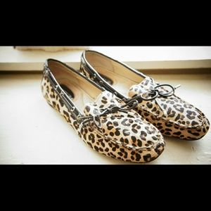 Sperry felt leopard top sider boat shoe
